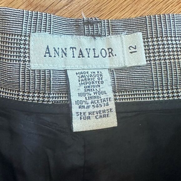 VINTAGE Ann Taylor Black & White Checked Pants - Picture 4 of 5